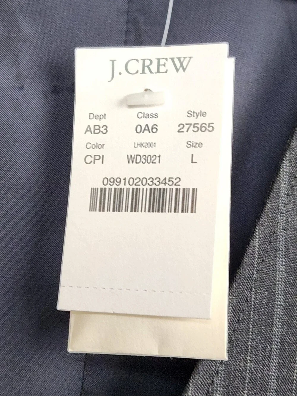 J. Crew Dark Grey Black Pinstripe Suit Vest NWT Wool 27565 Formal Mens Size L
